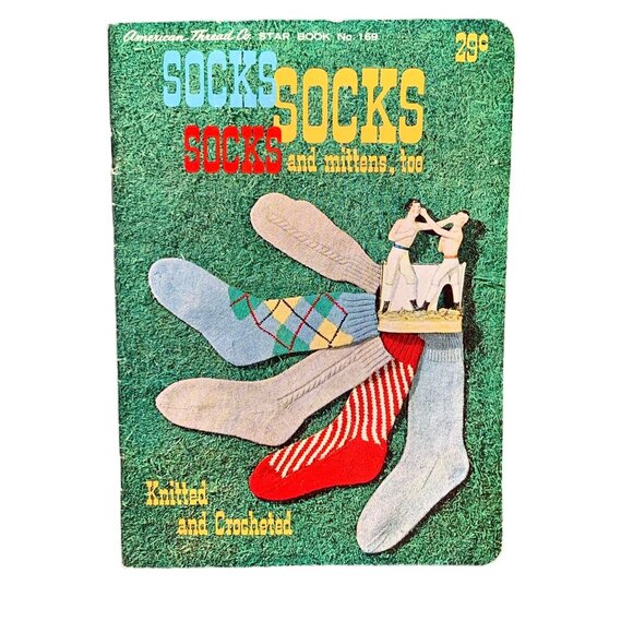 Vintage American Thread Co. Star Book No. 168 Socks & Mittens Knitted & Crochete - Picture 1 of 2